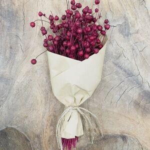 Rustic Mini Merlot Flax Dried Bouquet